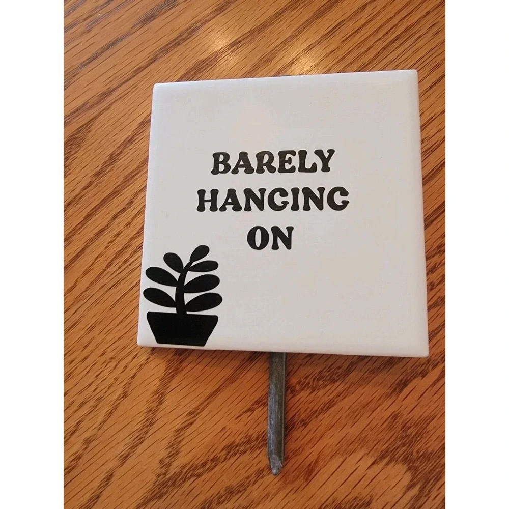Garden Marker and Plant Sign Handmade Ceramic Tile